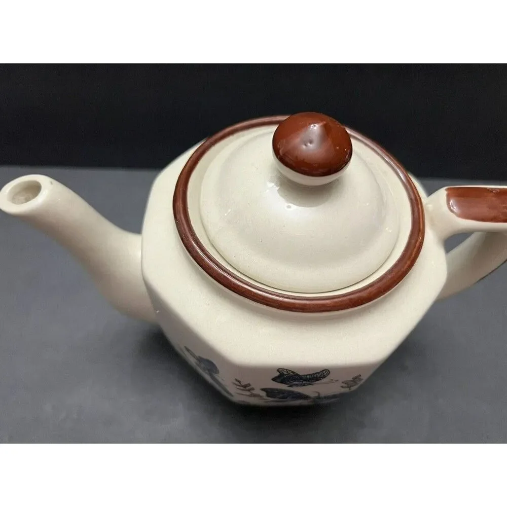Vintage Ceramic Butterfly Teapot Made in Taiwan
